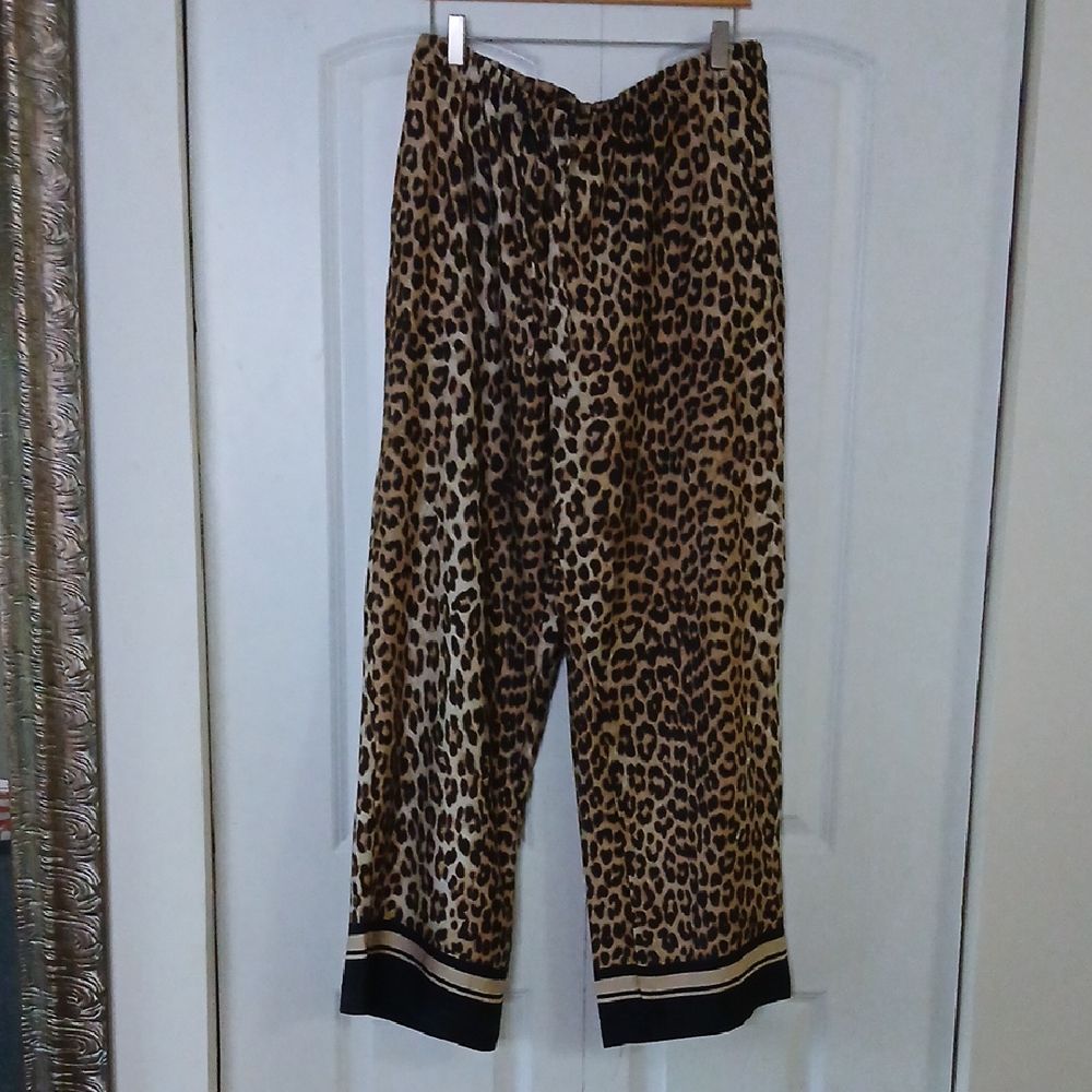 H&M Leopard Print Straight Leg Pants